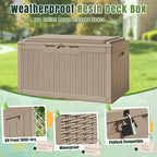 Greesum 100 Gallon Resin Deck Box Large Outdoor Storage - Image 2