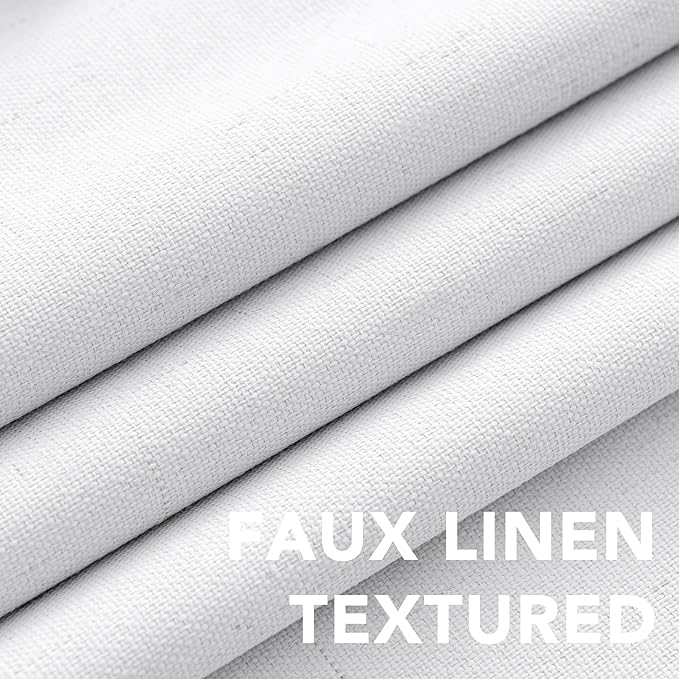 H.VERSAILTEX Primitive Linen Curtains 100% Blackout Curtain Drapes Burlap - Image 4