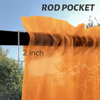Outdoor Sheer Curtains for Patio Waterproof, 4 Panels Rod Pocket Indoor/Outdoor - Image 2