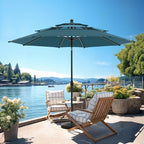 PHI VILLA 10ft Outdoor Patio Umbrellas, 3 Tier Table Umbrella, Cyan & Green | - Image 7