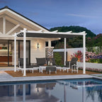 PURPLE LEAF Retractable Pergola 10' x 13' White Pergola, Extra Canopy, anchored - Image 2