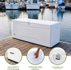 LIFETIME Outdoor Storage Deck Box, 130 Gallon, Arctic White, UV-Protected - Image 2