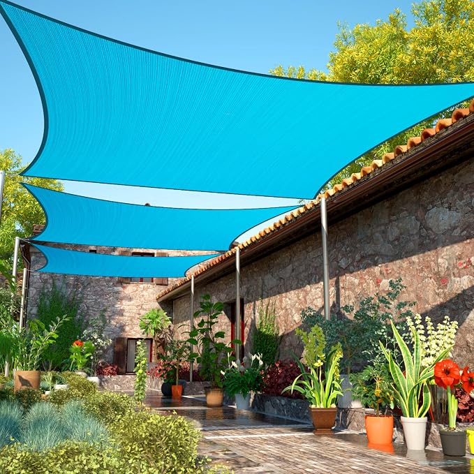 10' x 23' Turquoise Sun Shade Sail Rectangle SMSLR Canopy Fabric Cloth Screen by ShadeMart