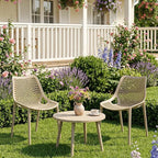 4 Pack Outdoor Patio Chairs, Plastic Dining Chairs, No Assembly, Plastic Chairs - Image 2