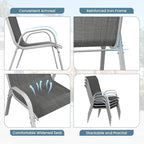 Amopatio Patio Chairs Set of 6, Stackable Outdoor Dining Chairs - Image 5