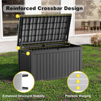 PatioZen 280 Gallon Resin Deck Box, Lockable Weatherproof Outdoor Storage Box - Image 4