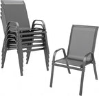 Patio Chairs Set of 6, Stackable Outdoor Dining Chairs | All Weather Dining Set by ONBRILL