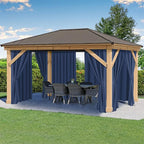 Outdoor Curtains for Patio Waterproof Rod Pocket 6 Pcs 54x95 Inch Navy | by HolidayIdeas