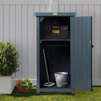 HABAU Outdoor Storage Cabinet for Patio, Garden Potting Bench Table - Image 6