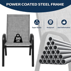 Patio Chairs Set of 4, Outdoor Stackable Dining Chairs | All Weather Textilene - Image 8