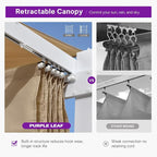 PURPLE LEAF Outdoor Pergola 10' x 13' White Pergola, Double Canopy, Khaki | - Image 6