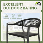 8 Pcs Stackable Patio Dining Chairs, Aluminum Rattan Outdoor Dining Chair - Image 3