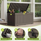 Devoko 78 Gallon Deck Box, Waterproof Resin Outdoor Storage Box | Outdoor - Image 2