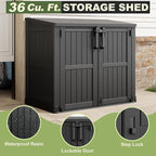 36 Cu Ft Resin Outdoor Storage Shed, Weatherproof Horizontal Outdoor Storage - Image 5