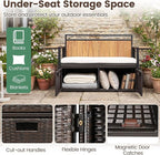 Outdoor Storage Bench, Outside Cushioned Loveseat Seating - Image 7