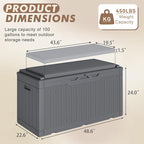 Devoko 100 Gallon Deck Box Waterproof Outdoor Storage Box - Image 5