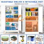 GAIOUS 79'' Tall Metal Garage Storage Cabinet, Home Office Cabinet White | Home - Image 3