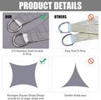 Neween Waterproof Sun Shade Sail Square UV Block Canopy - Image 4