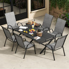 Patio Chairs Set of 8, Outdoor Stackable Dining Chairs - Image 2