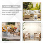 Outsunny 14" x 17" Ceramic Garden Stool Strong Glazed Material White | - Image 5