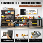 78''H Storage Shelves, Wood Garage Shelving, Adjustable Heavy Duty Shelving Unit - Image 8