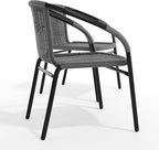 Flash Furniture Lila 2 Pack Gray Rattan Indoor-Outdoor Restaurant Stack Chair | - Image 11
