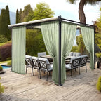 MIULEE Sage Green Waterproof Outdoor Sheer Curtains - Image 2