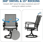 Outdoor Patio Dining Chairs Set of 4, All-Weather Metal Mesh Chairs - Image 6