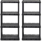 Gracious Living 2 Pack Light Duty Storage Shelves, Knect-A-Shelf 4-Shelf by GraciousLiving