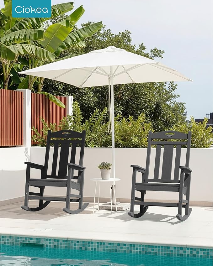 Oversized Outdoor Rocking Chairs Set of 4, 380lbs Heavy-Duty Large Patio Rocker - Image 2