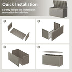 120 Gallon Waterproof Large Resin Deck Box, Lockable Large Outdoor Storage - Image 6