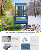 Oversized Outdoor Rocking Chair, Porch Rockers, Unique Blue | - Image 6