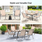 Patio Chairs Set of 2, All Weather Outdoor Dining Chairs | Stackable Dining - Image 7