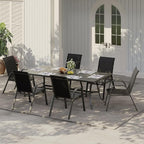 Stackable Outdoor Patio Dining Chairs Set of 4 – High Back Textilene Chairs - Image 7