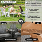 Stackable Adirondack Chairs Set of 4, Compact HDPE, All-Weather - Image 6