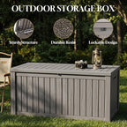 ROJIK 150 Gallon Outdoor Storage Box Waterproof, Weatherproof Deck Boxes - Image 7