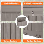 PatioZen 75 Gallon Resin Deck Box, Lockable Patio Outdoor Storage Box - Image 4