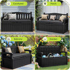 Greesum 80 Gallon Heavy-Duty Outdoor Storage Bench - Image 5