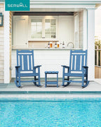 SERWALL Outdoor Rocking Chair, HDPE Oversized Rocking Chair Outdoor - Image 2