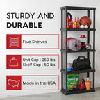 IRIS USA Plastic Storage Shelves |Made in USA| 64"H x 24"W x 12"D - Image 3