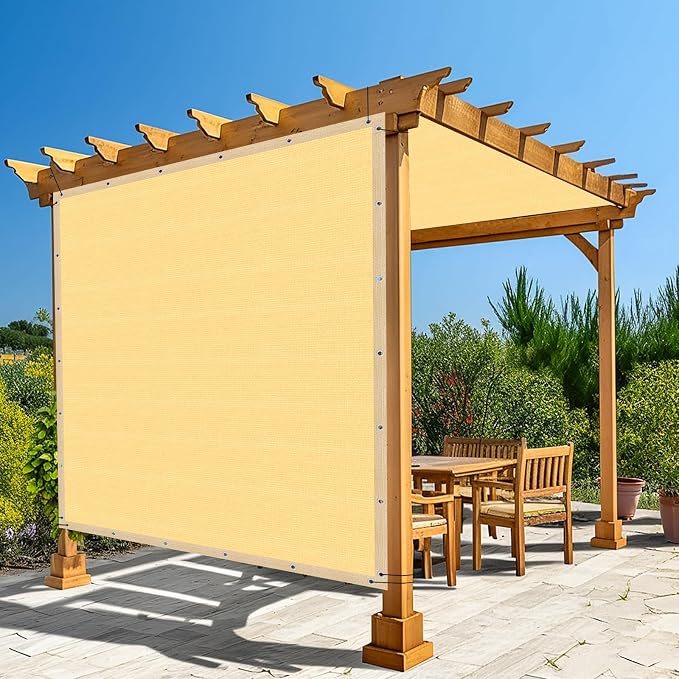 Amagenix 90% Shade Fabric 8'X 17' Sand Sun Shade Cloth by Amagenix