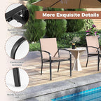 GIANTEX Stackable Patio Chairs Set of 2, All Weather Outdoor Dining Chairs - Image 7