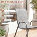 TLSUNNY Patio Chair, Outdoor Stackable Textilene Chairs Set of 6, - Image 6