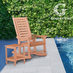 GREENVINES Oversized Outdoor Rocking Chairs Set of 2, HDPE Rocker, Teak | 21.7" - Image 6