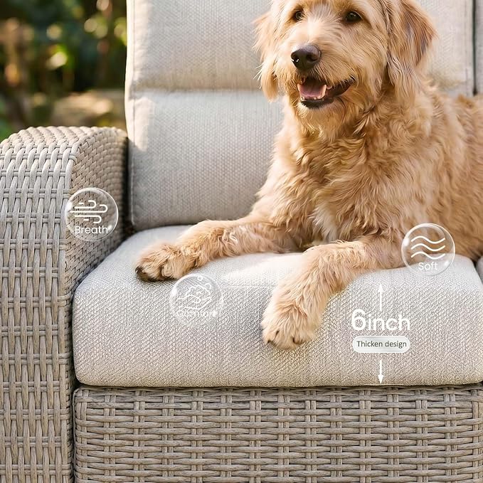 Oversized Wicker Outdoor Recliner Lovseat - Image 4