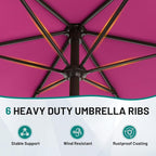 7.5FT Patio Umbrella Table Market Umbrella w/Tilt and Crank, Heavy-Duty Outdoor - Image 5