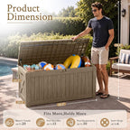 Devoko 120 Gallon Deck Box Resin Outdoor Storage Box Waterproof | Large Outdoor - Image 4