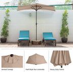 Pure Garden Half Umbrella Outdoor Patio Shade - Image 6