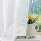 Semi Voile White Sheer Outdoor Curtains - Image 2