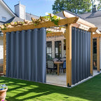 NICETOWN Patio Curtains Outdoor Waterproof W100 x L95 in Stone Blue | Windproof by NICETOWN